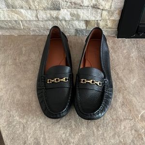 Black leather Coach Loafers